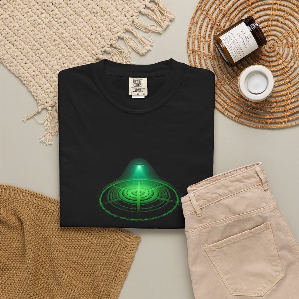 They Left a Message Tee, folded 2 view (Printify product mockup)