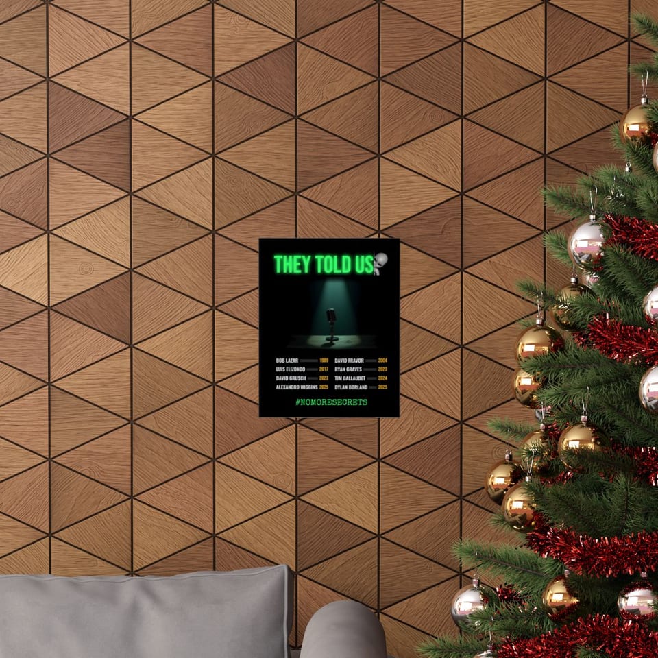They Told Us Poster, context 1 view (Printify product mockup)
