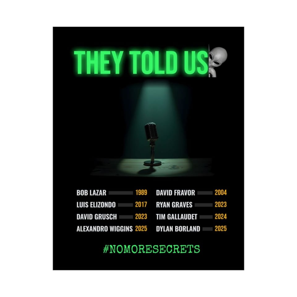 They Told Us Poster, front 2 view (Printify product mockup)