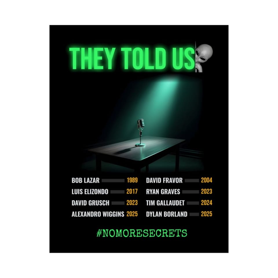 They Told Us Poster, front 2 view (Printify product mockup)