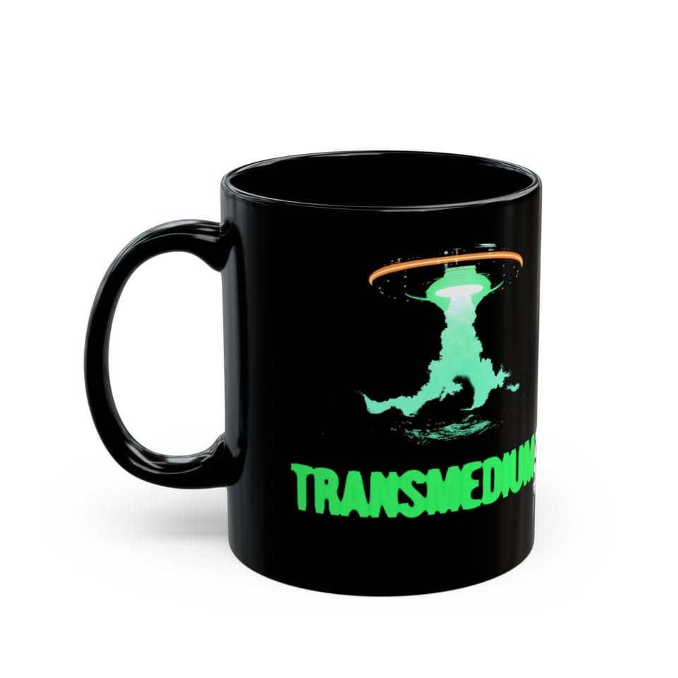 Transmedium Mug, left view (Printify product mockup)