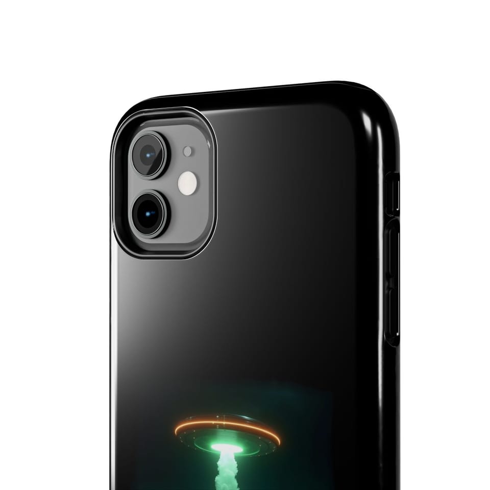 Transmedium Phone Case, close up view (Printify product mockup)