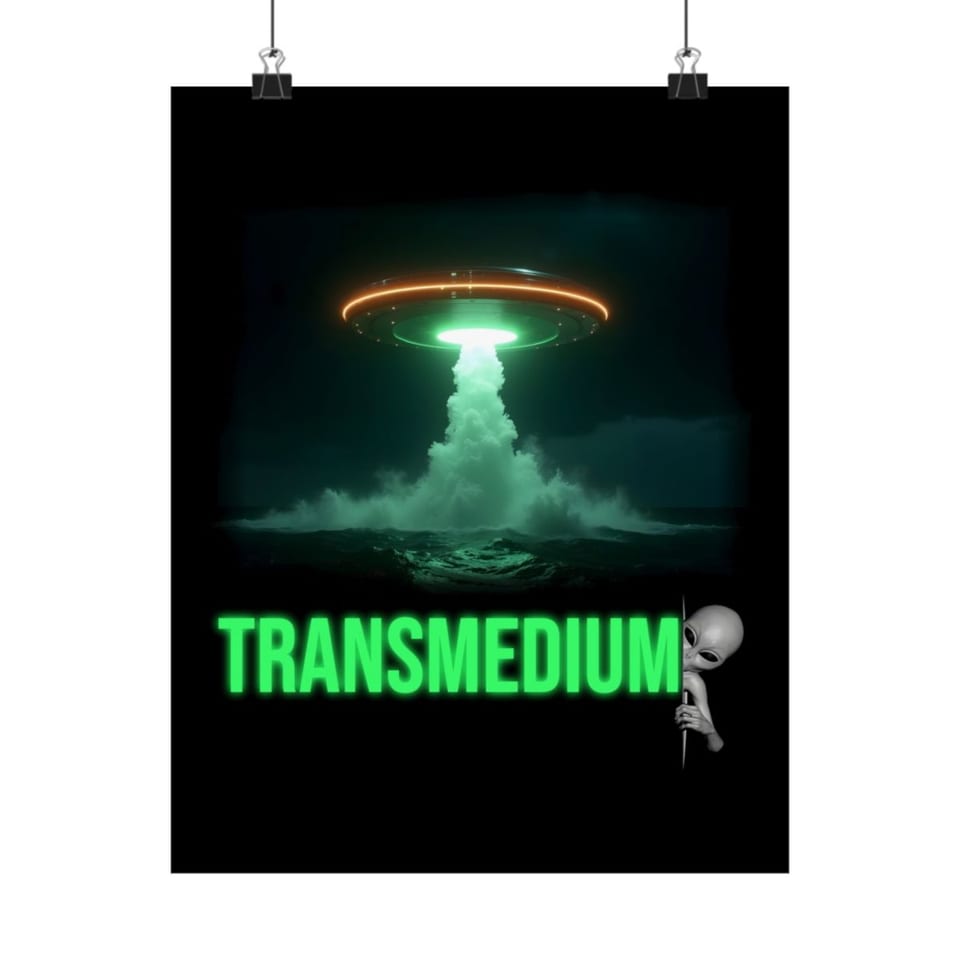 Transmedium Poster, front view (Printify product mockup)