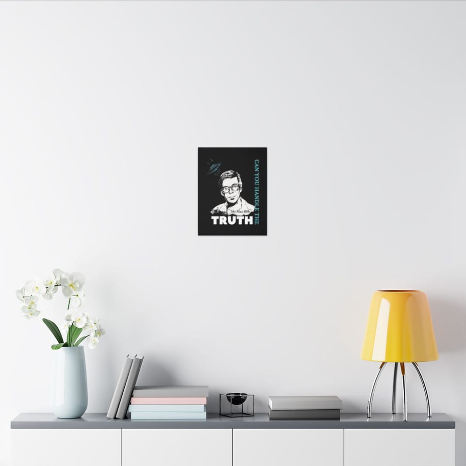 Truth Telling Bob Canvas, context 2 view (Printify product mockup)