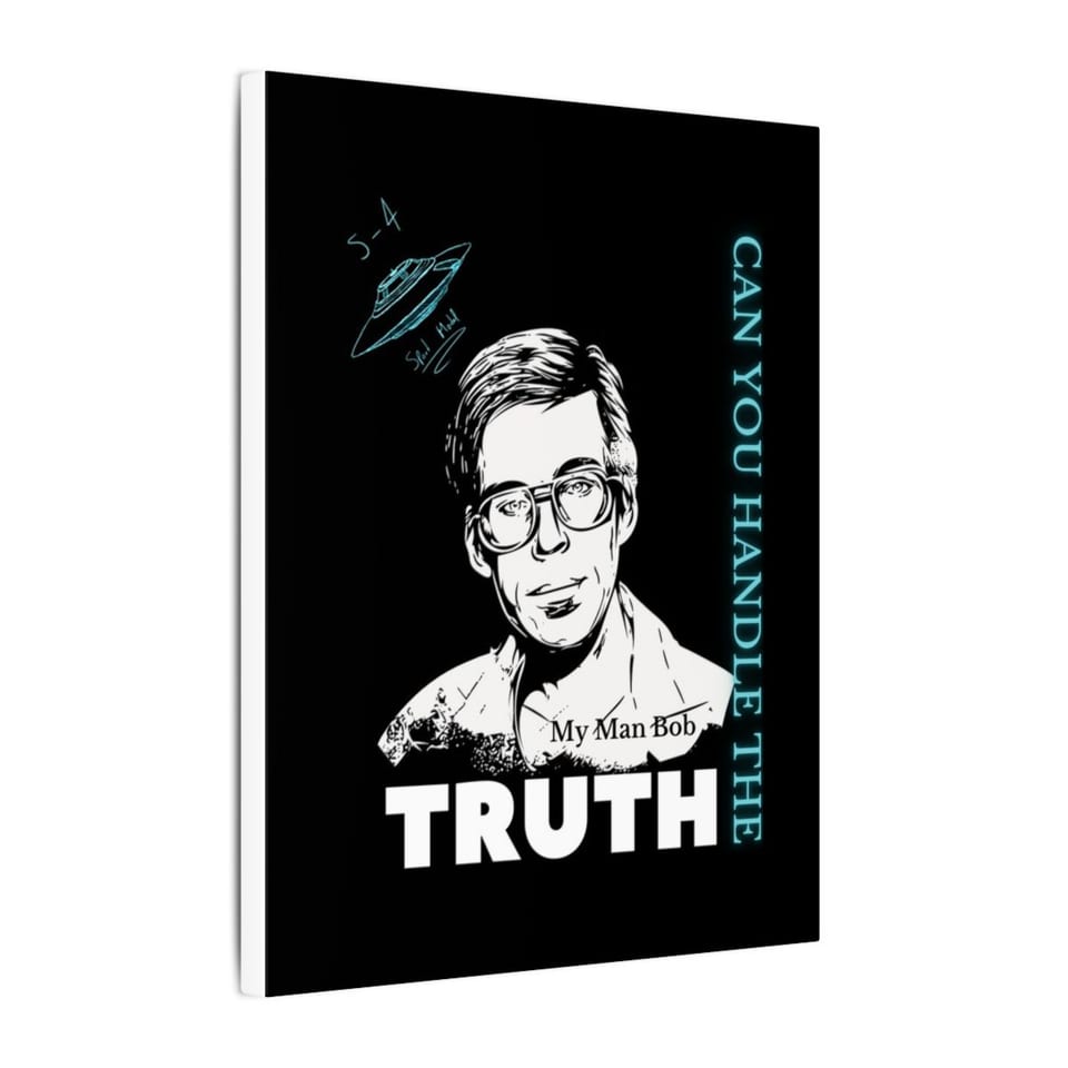 Truth Telling Bob Canvas, side view (Printify product mockup)