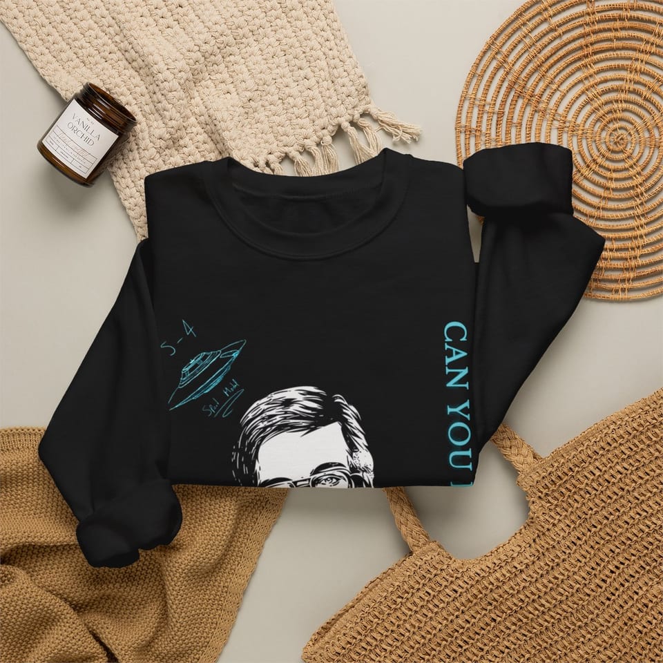 Truth Telling Bob Crewneck Sweatshirt, folded 2 view (Printify product mockup)
