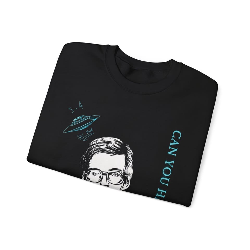 Truth Telling Bob Crewneck Sweatshirt, folded view (Printify product mockup)
