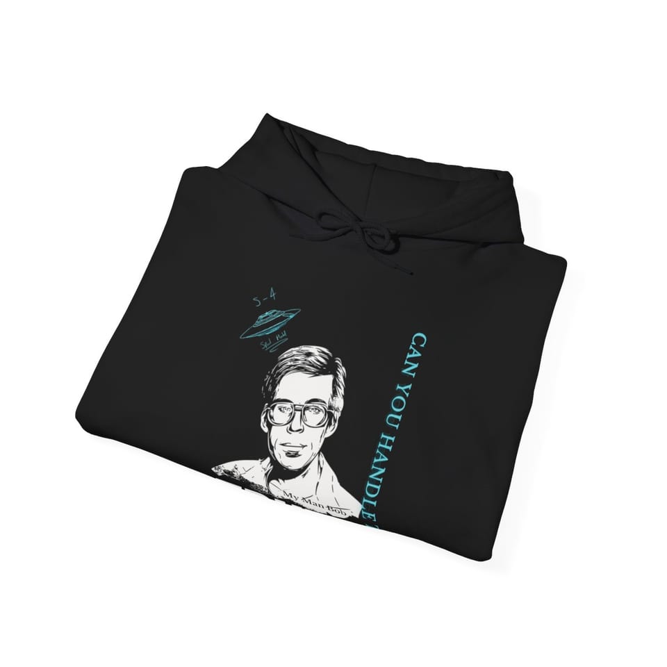 Truth Telling Bob Hoodie, folded view (Printify product mockup)