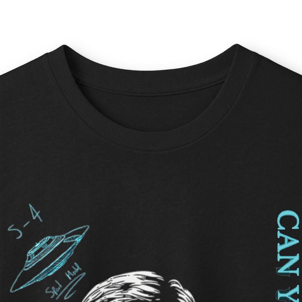 Truth Telling Bob Long Sleeve Tee, collar closeup view (Printify product mockup)