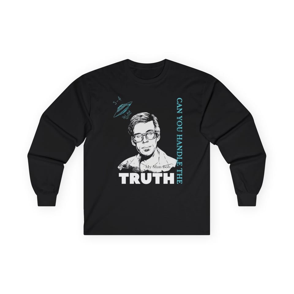 Truth Telling Bob Long Sleeve Tee, front view (Printify product mockup)