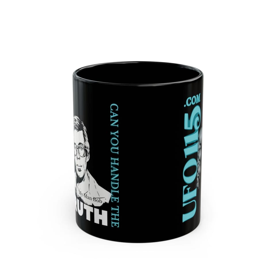Truth Telling Bob Mug, front view (Printify product mockup)