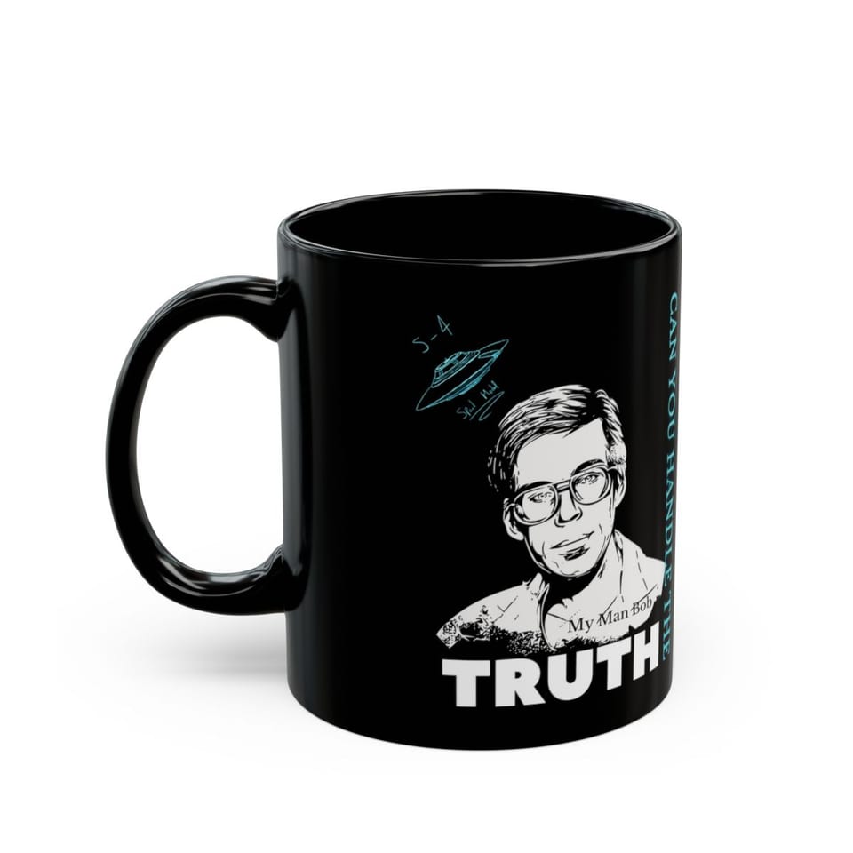 Truth Telling Bob Mug, left view (Printify product mockup)