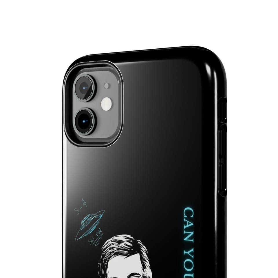 Truth Telling Bob Phone Case, close up view (Printify product mockup)