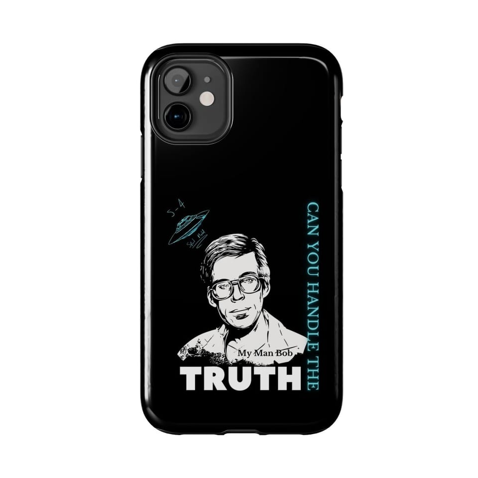 Truth Telling Bob Phone Case, front view (Printify product mockup)