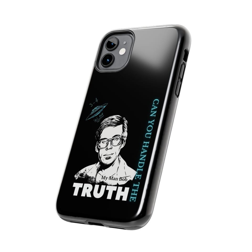 Truth Telling Bob Phone Case, side view (Printify product mockup)