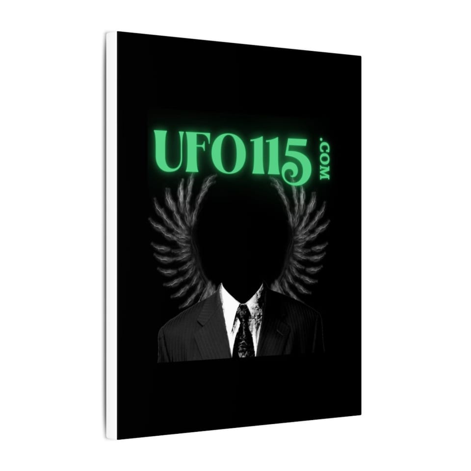 UFO115 Green Angel Canvas, side view (Printify product mockup)