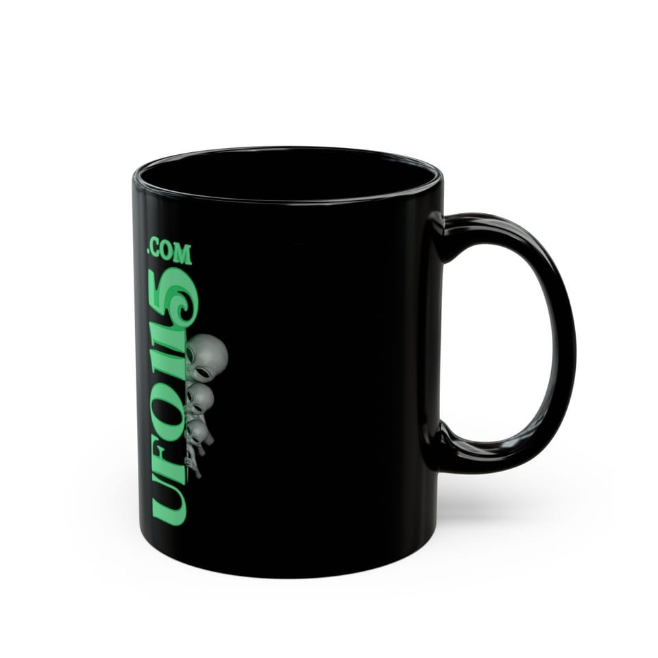 UFO115 Green Angel Mug, right view (Printify product mockup)
