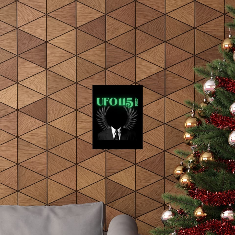 UFO115 Green Angel Poster, context 1 view (Printify product mockup)