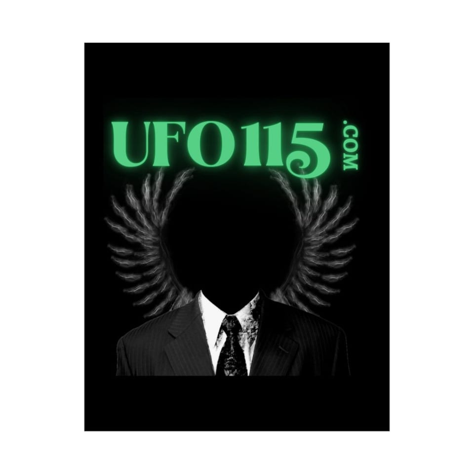 UFO115 Green Angel Poster, front 2 view (Printify product mockup)