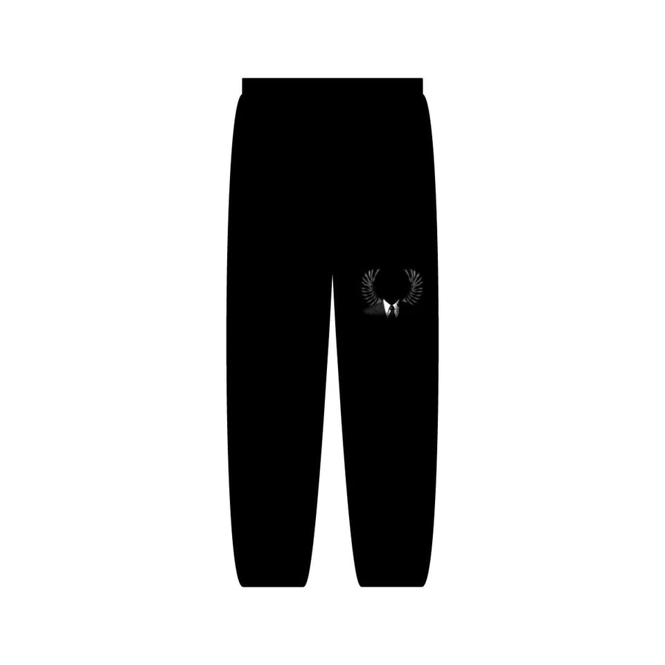 UFO115 Green Angel Sweatpants, back view (Printify product mockup)