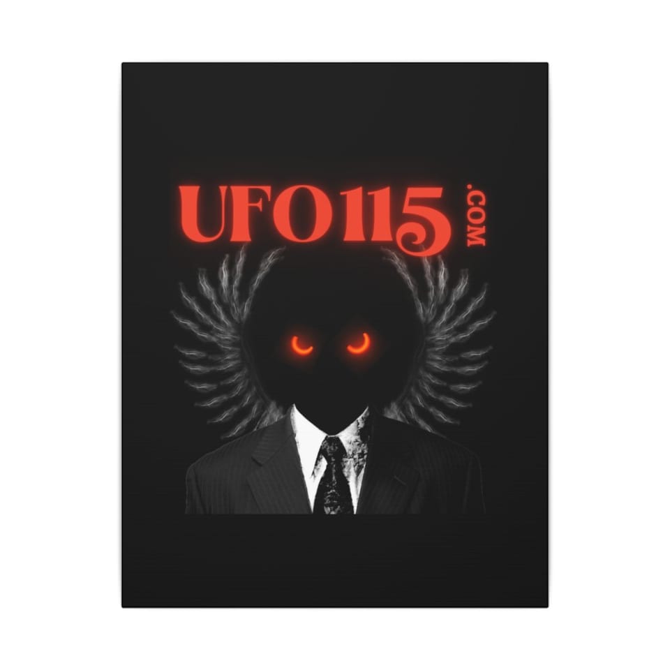 UFO115 Red Angel Canvas, front view (Printify product mockup)