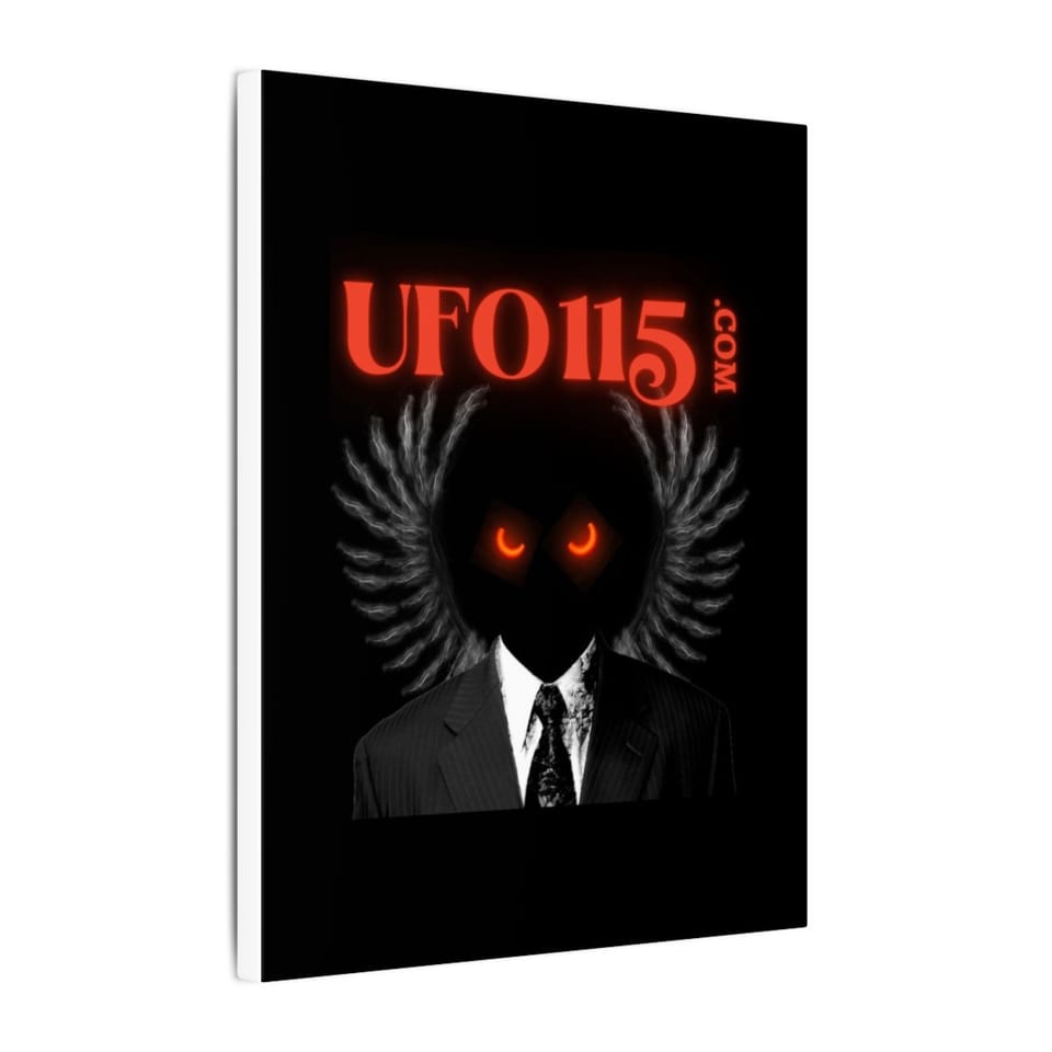 UFO115 Red Angel Canvas, side view (Printify product mockup)