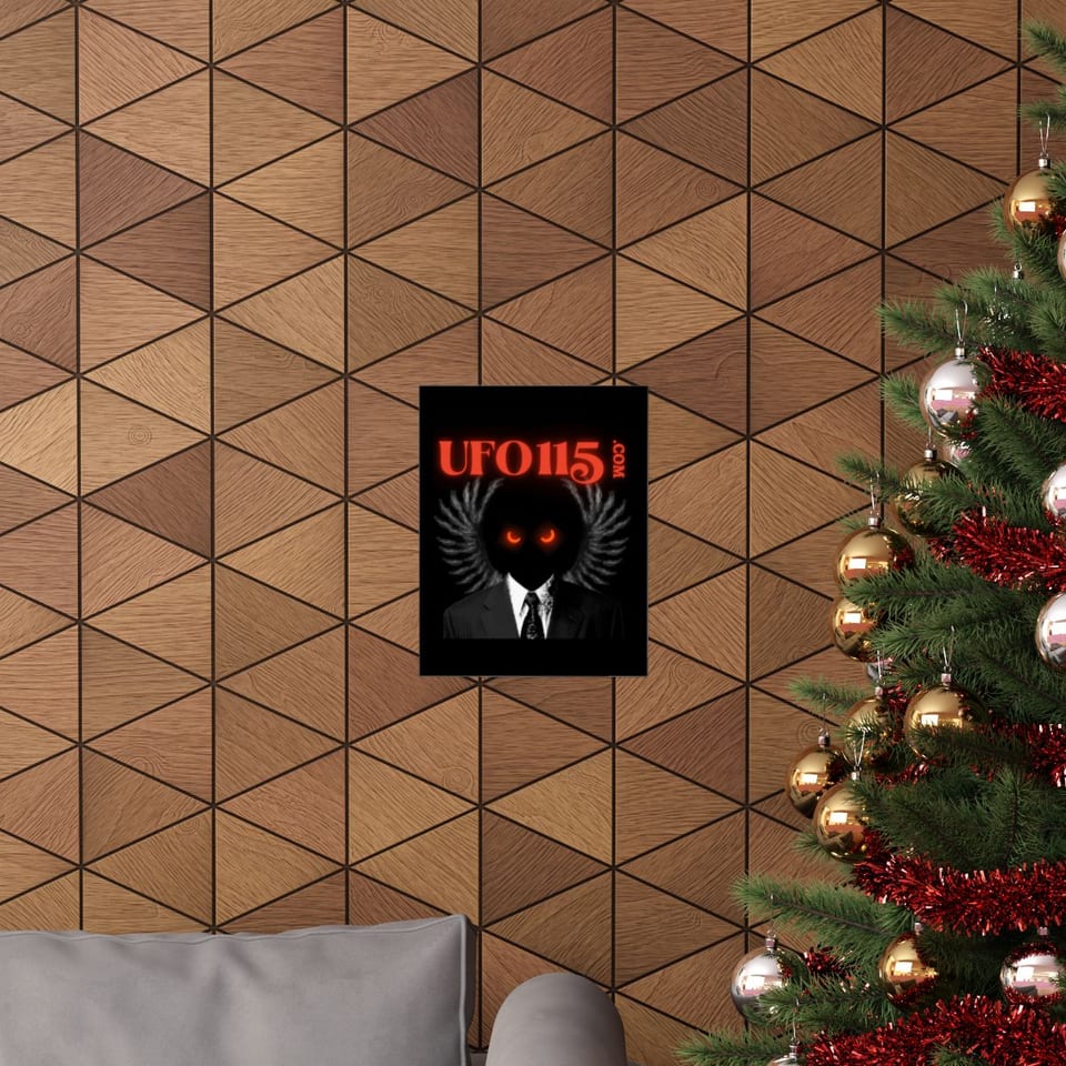UFO115 Red Angel Poster, context 1 view (Printify product mockup)