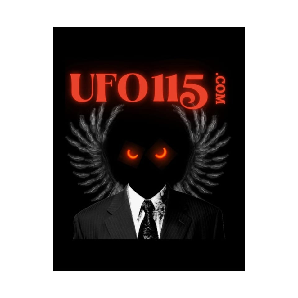 UFO115 Red Angel Poster, front 2 view (Printify product mockup)
