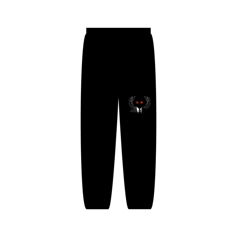 UFO115 Red Angel Sweatpants, back view (Printify product mockup)