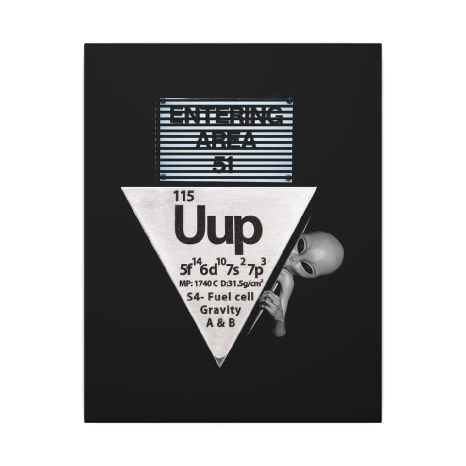Uup 115 Entering Area 51 Canvas, front view (Printify product mockup)