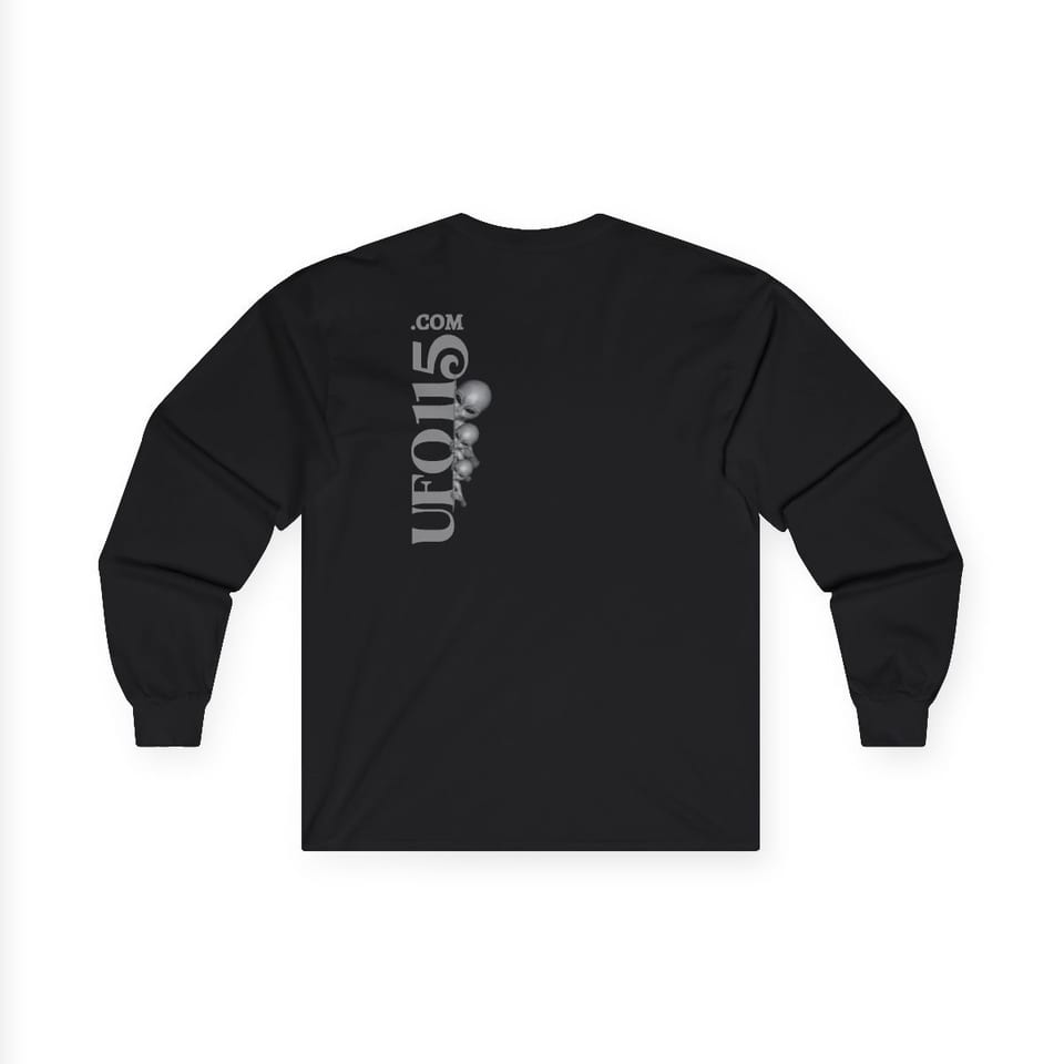 Uup 115 Entering Area 51 Long Sleeve Tee, back view (Printify product mockup)