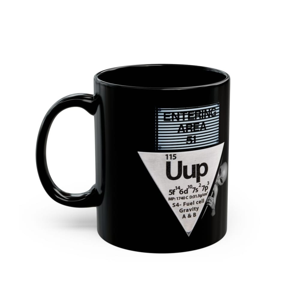 Uup 115 Entering Area 51 Mug, left view (Printify product mockup)