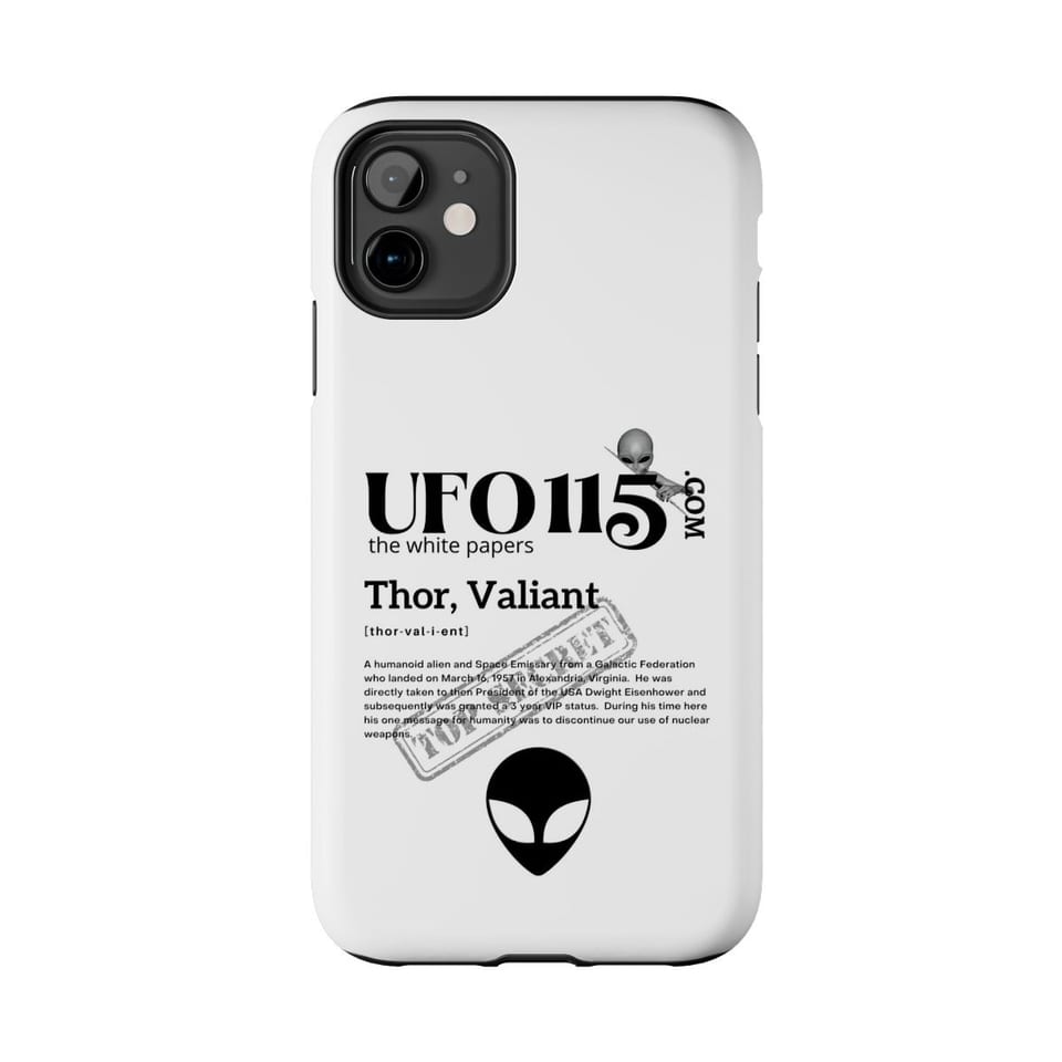 The White Papers Valiant Thor Phone Case, front view (Printify product mockup)