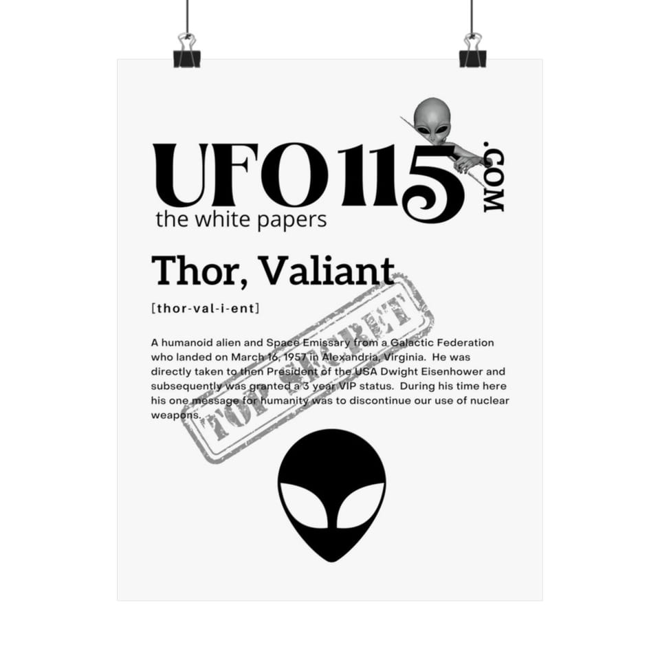 The White Papers Valiant Thor Poster, front view (Printify product mockup)