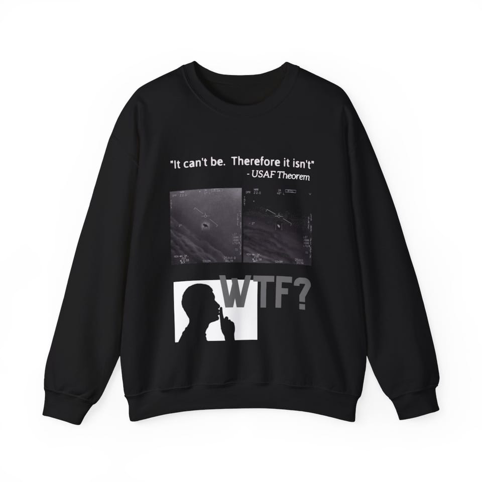 WTF Bad Kids Crewneck Sweatshirt, front view (Printify product mockup)