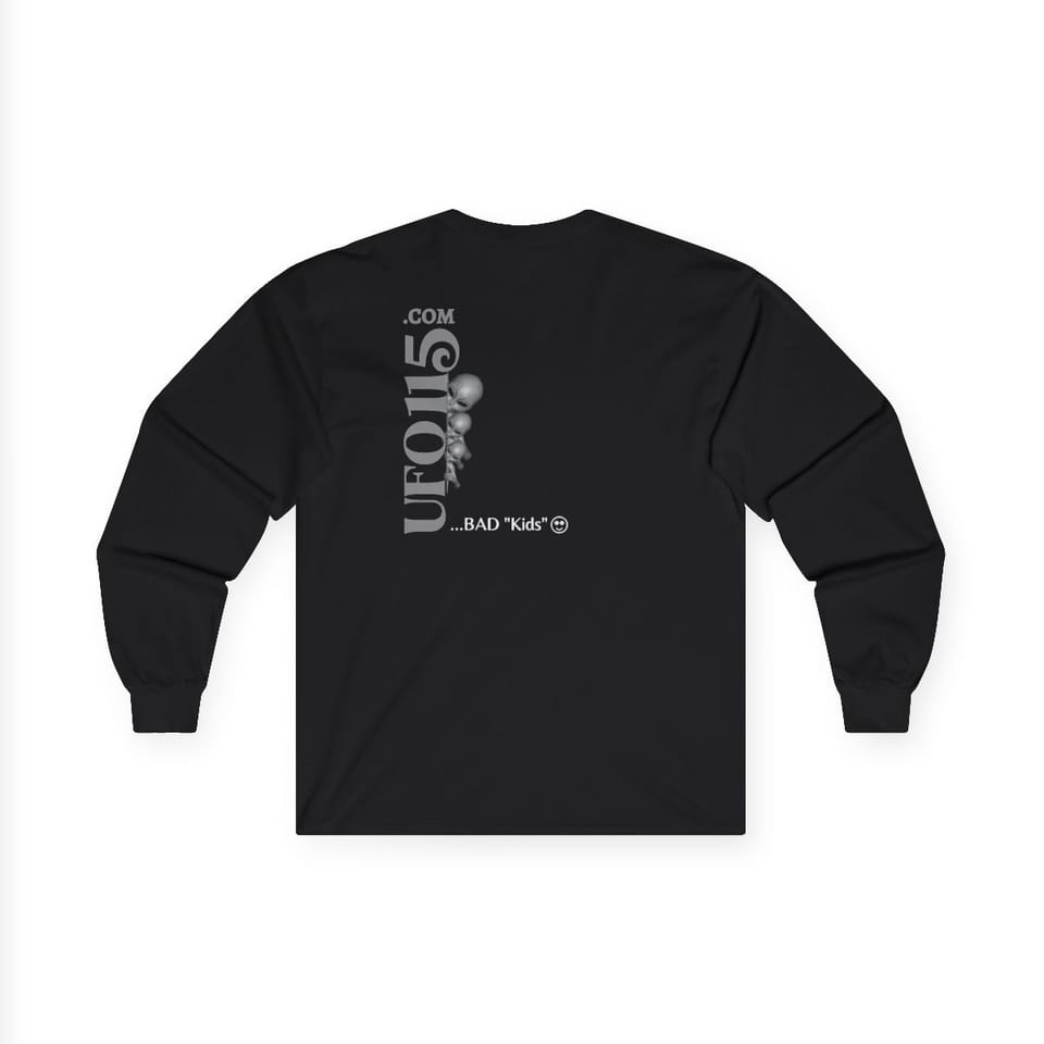 WTF Bad Kids Long Sleeve Tee, back view (Printify product mockup)