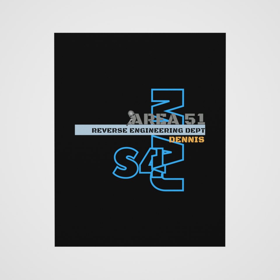 Area 51 Reverse Engineering Dept Canvas, 360° view at 0° (3D render of the real print)