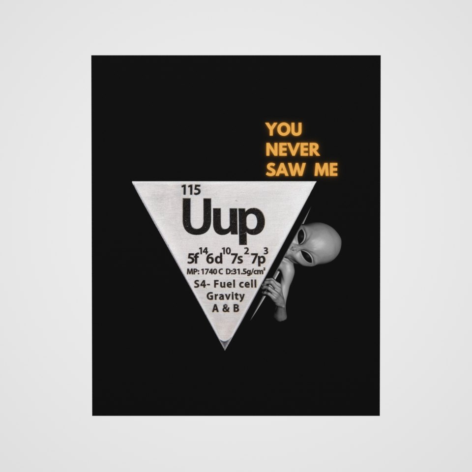 Uup 115 "You Never Saw Me" Canvas, 360° view at 0° (3D render of the real print)