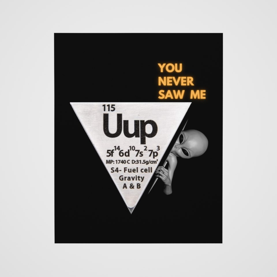 Uup 115 "You Never Saw Me" Poster, 360° view at 0° (3D render of the real print)