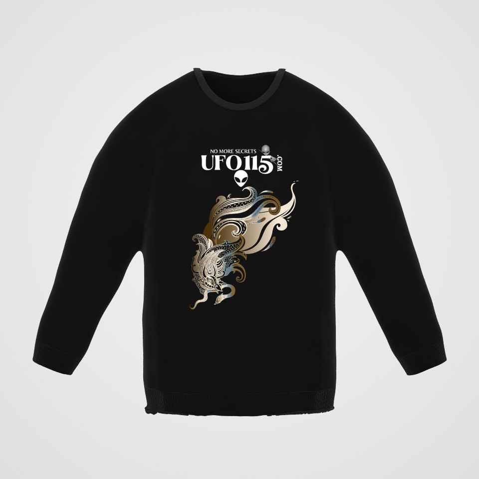 Garuda Bird Crewneck Sweatshirt, 360° view at 0° (3D render of the real print)