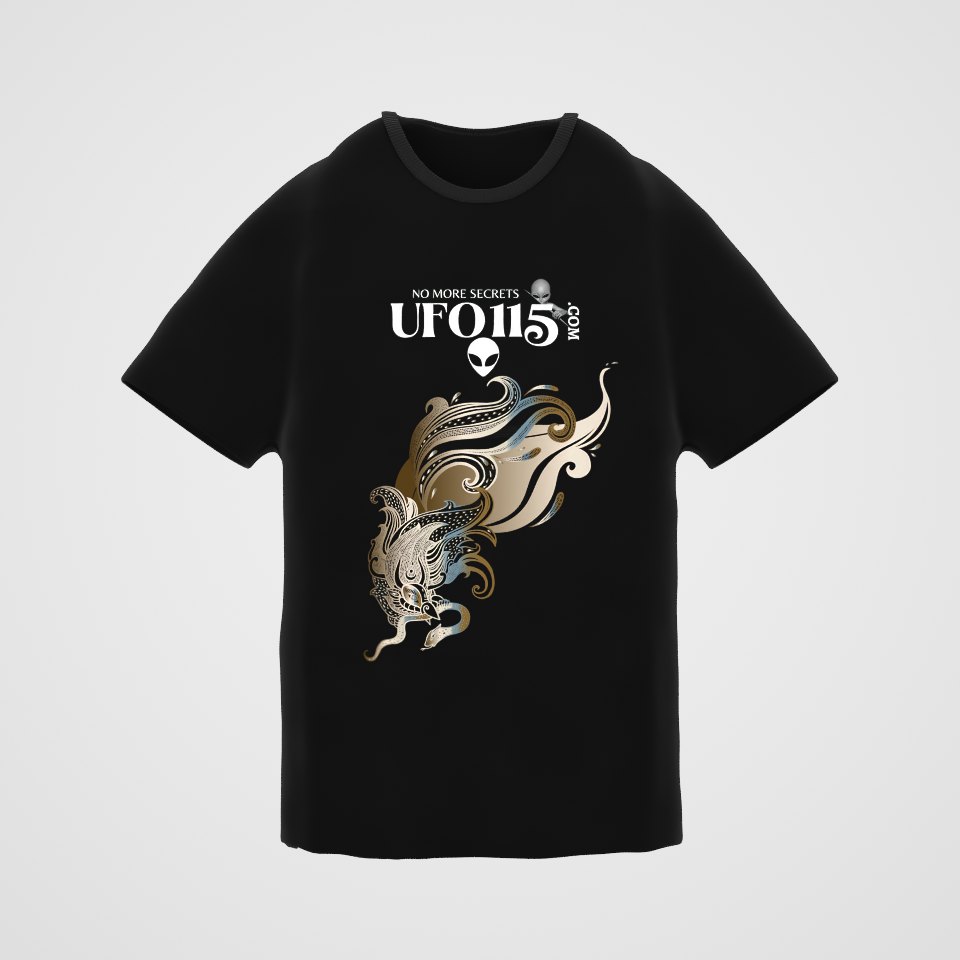 Garuda Bird Tee, 360° view at 0° (3D render of the real print)