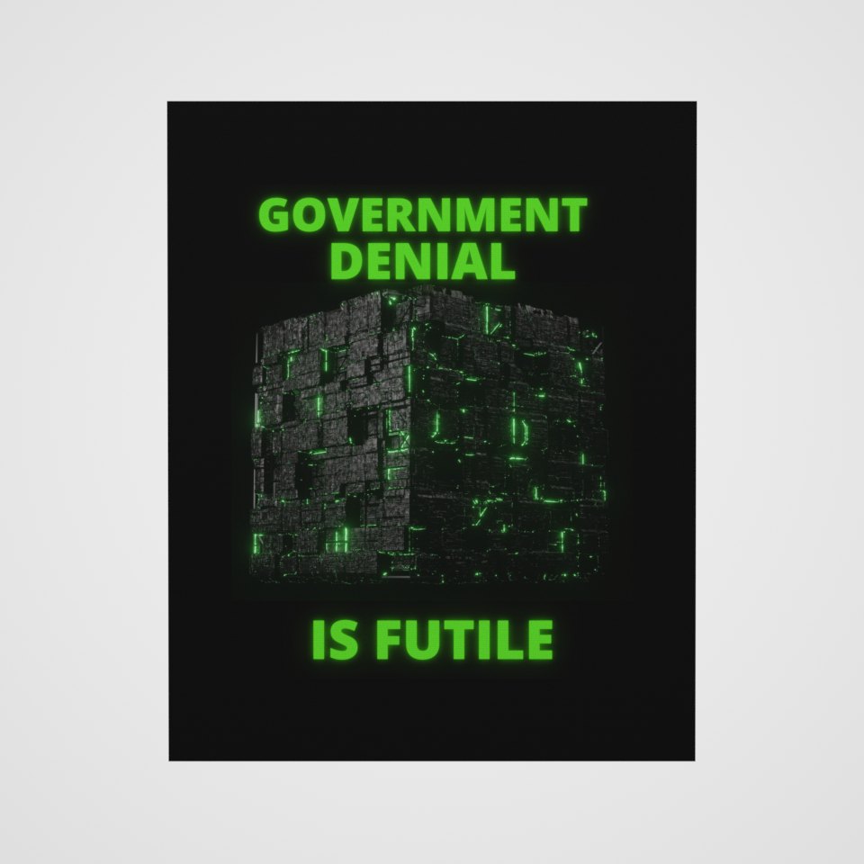 Government Denial Is Futile Canvas, 360° view at 0° (3D render of the real print)