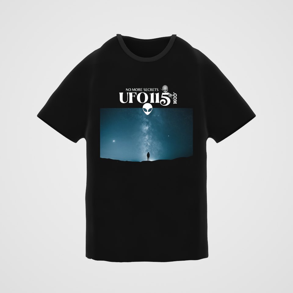 Sky Watcher Blue Solitude Tee, 360° view at 0° (3D render of the real print)