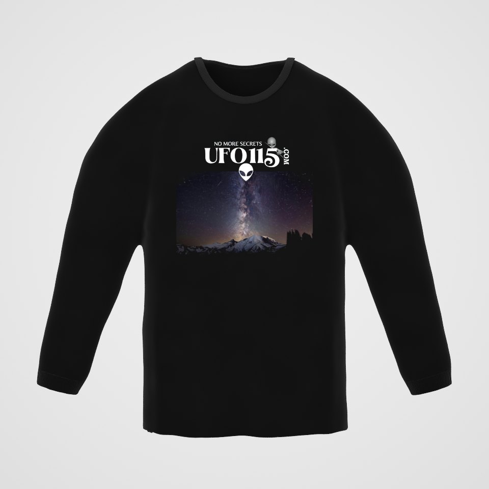 Sky Watcher Mountain Light Long Sleeve Tee, 360° view at 0° (3D render of the real print)