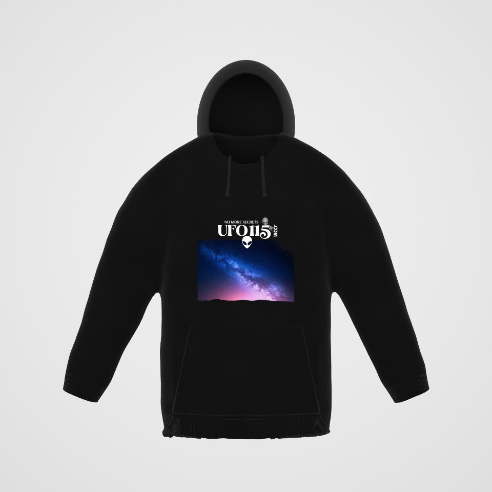 Sky Watcher Pretty in Pink Hoodie, 360° view at 0° (3D render of the real print)