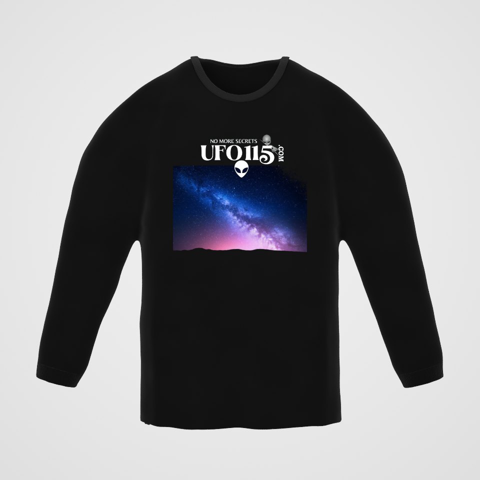 Sky Watcher Pretty in Pink Long Sleeve Tee, 360° view at 0° (3D render of the real print)