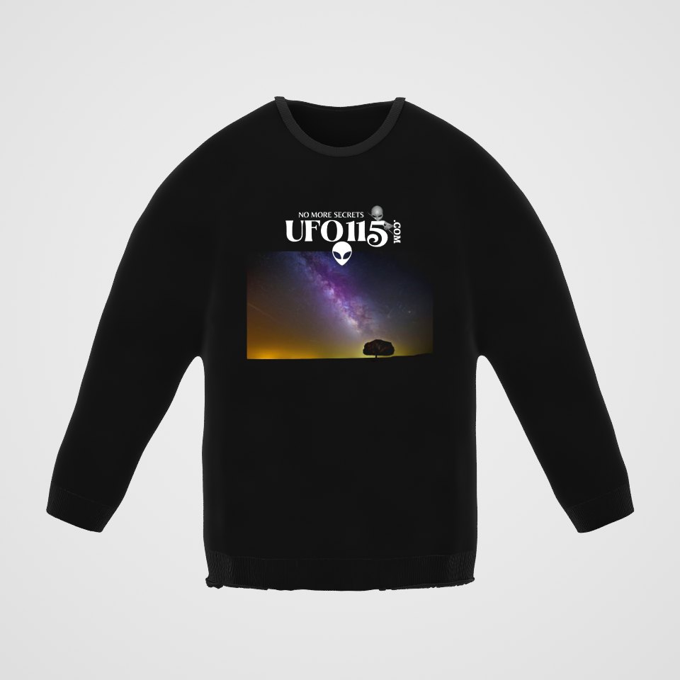 Sky Watcher Purple Star Dust Crewneck Sweatshirt, 360° view at 0° (3D render of the real print)