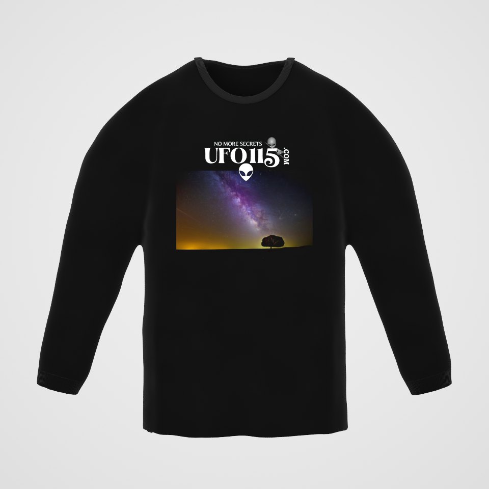Sky Watcher Purple Star Dust Long Sleeve Tee, 360° view at 0° (3D render of the real print)