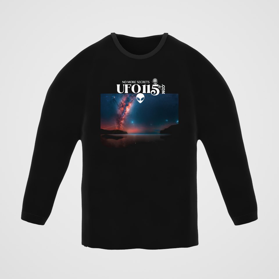 Sky Watcher Ring of Fire Long Sleeve Tee, 360° view at 0° (3D render of the real print)